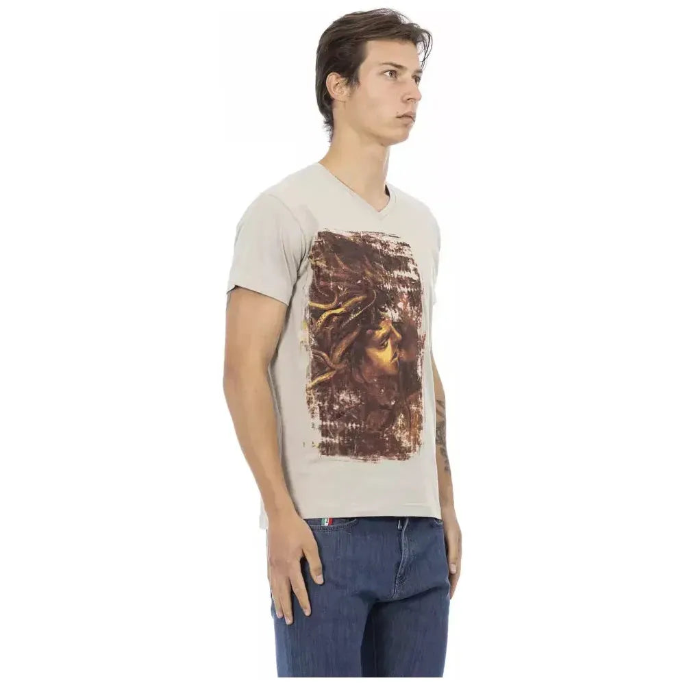 Trussardi Action Beige Cotton T-Shirt