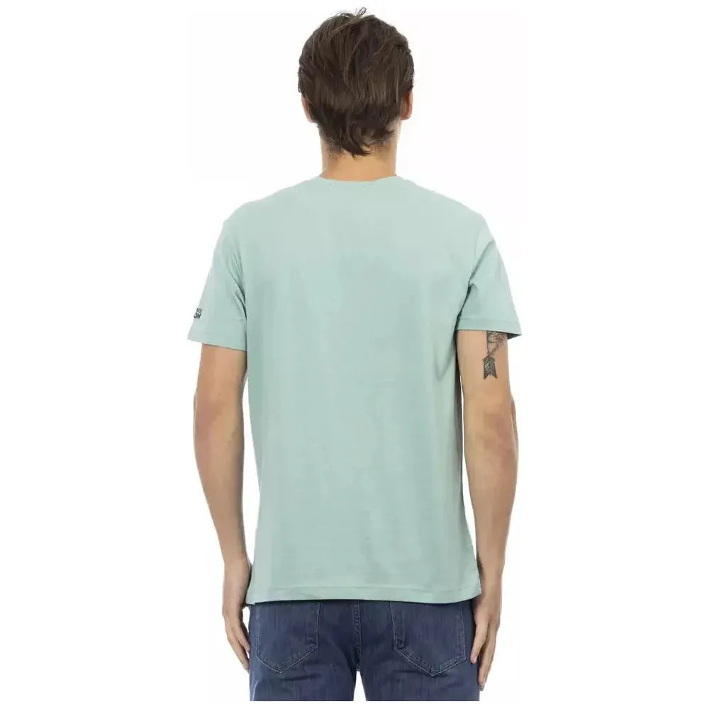Trussardi Action Green Cotton Men's V-Neck T-Shirt