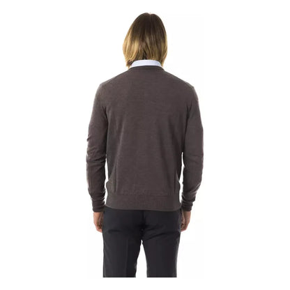 Uominitaliani Gray Merino Wool Men Sweater