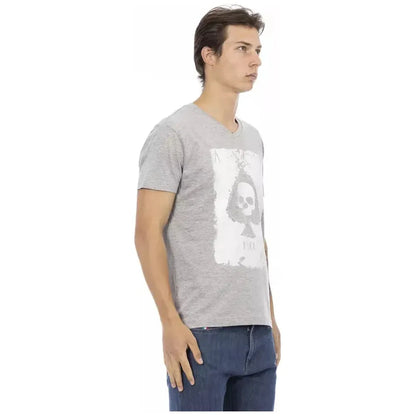 Trussardi Action Gray Cotton Men T-Shirt