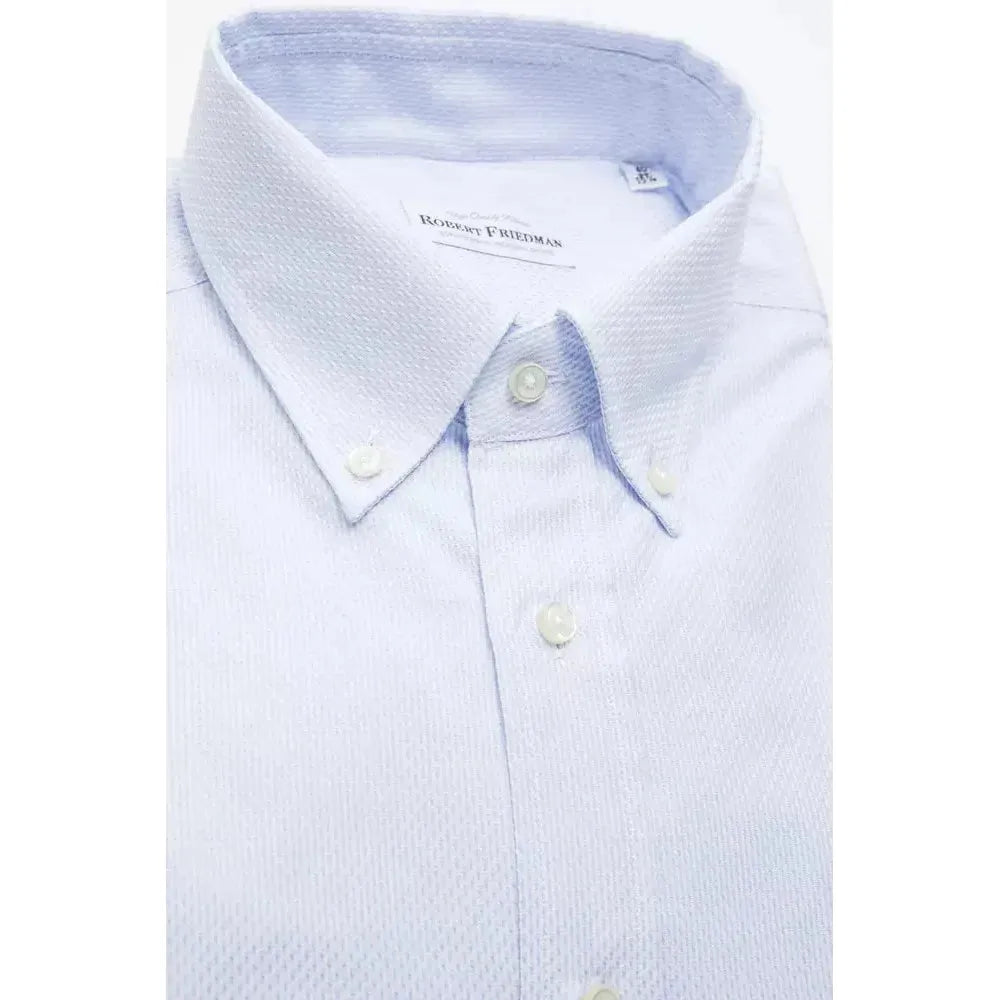 Robert Friedman Light Blue Cotton Men Shirt