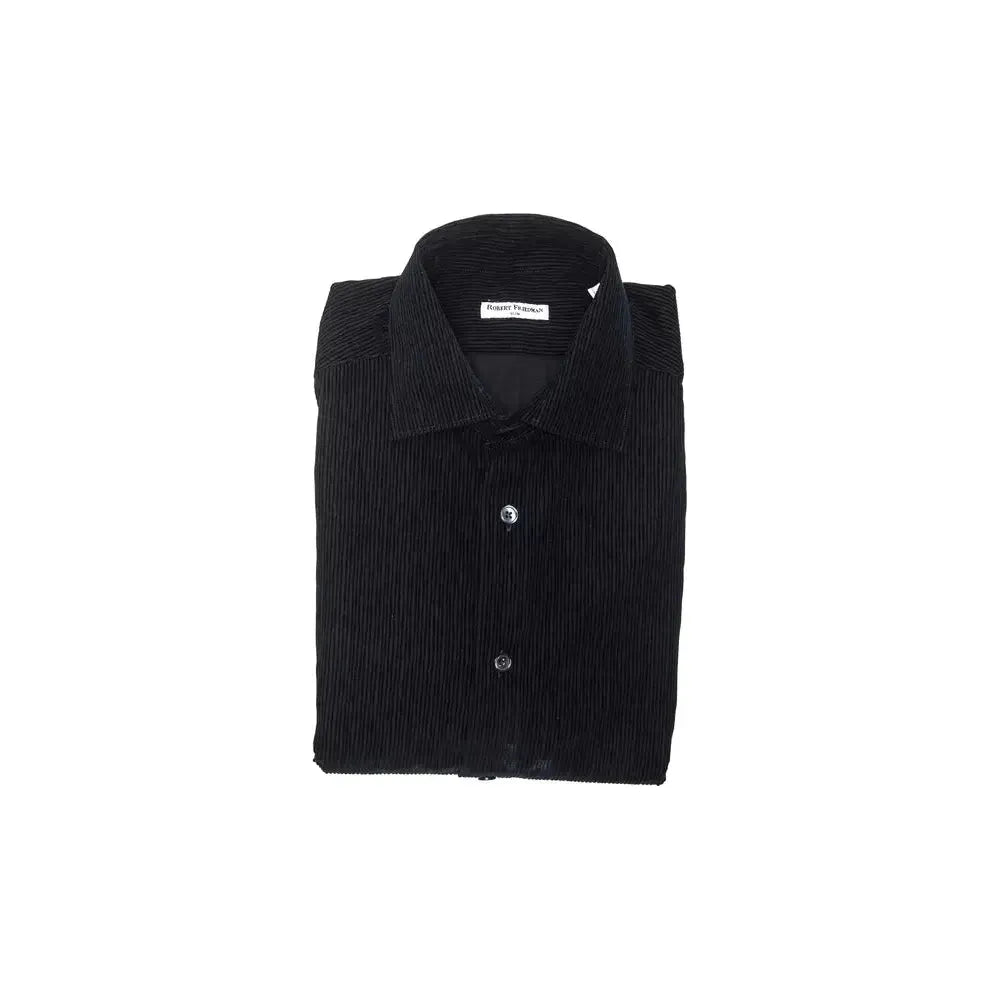 Robert Friedman Black Cotton Men Shirt