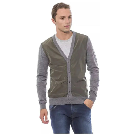 Verri Gray Wool Men Cardigan