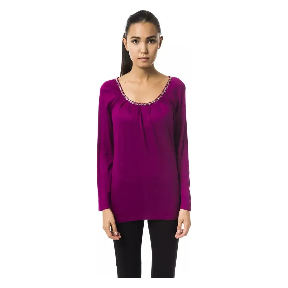 BYBLOS Purple Viscose T-Shirt