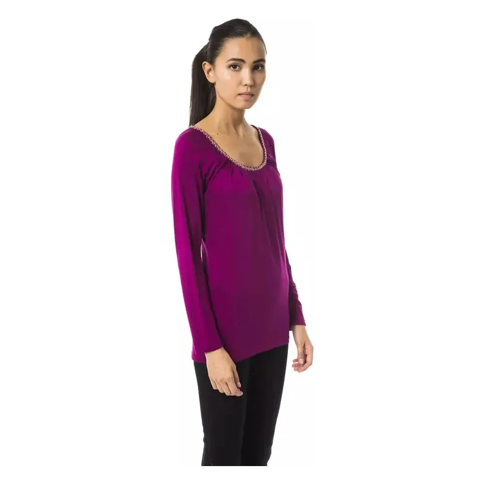 BYBLOS Purple Viscose T-Shirt