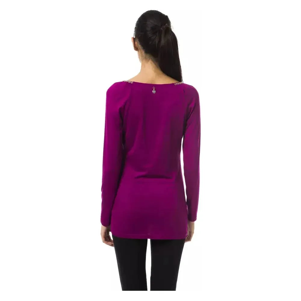 BYBLOS Purple Viscose T-Shirt