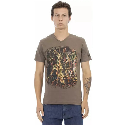 Trussardi Action Brown Cotton Men T-Shirt