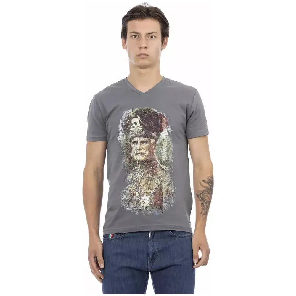 Trussardi Action Gray Cotton T-Shirt