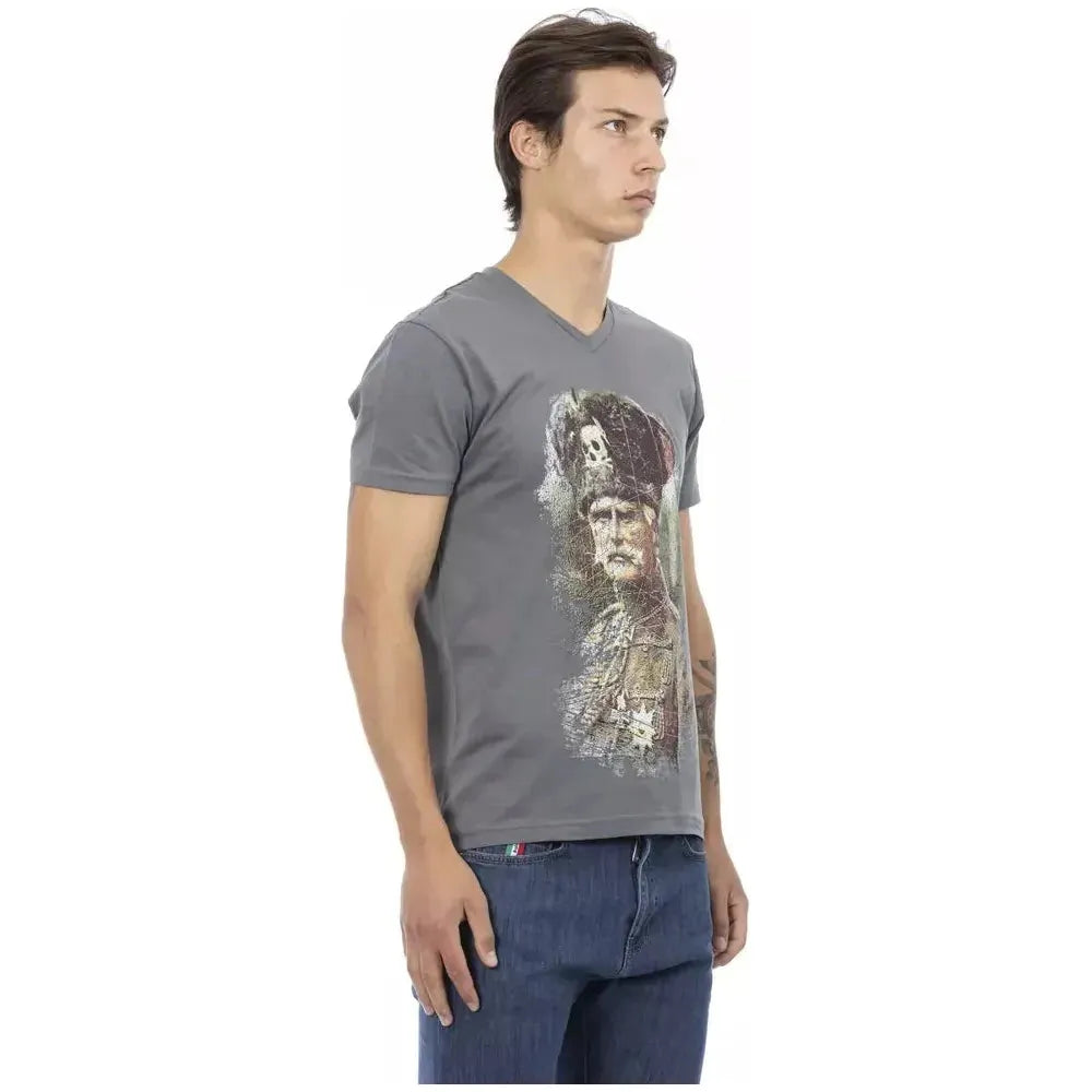 Trussardi Action Gray Cotton T-Shirt
