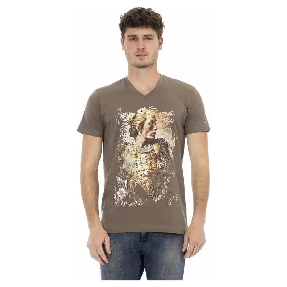 Trussardi Action Brown Cotton Men T-Shirt