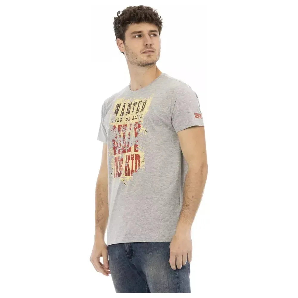 Trussardi Action Gray Cotton T-Shirt