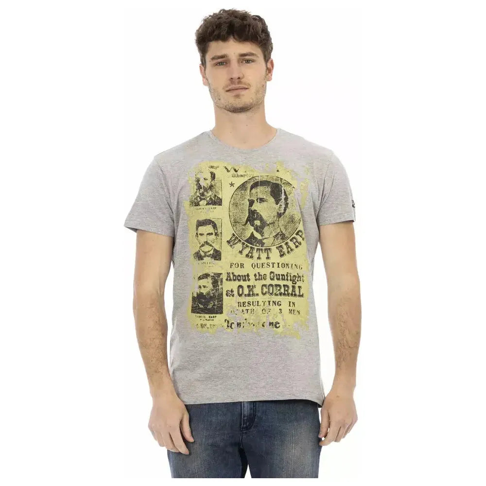 Trussardi Action Gray Cotton T-Shirt