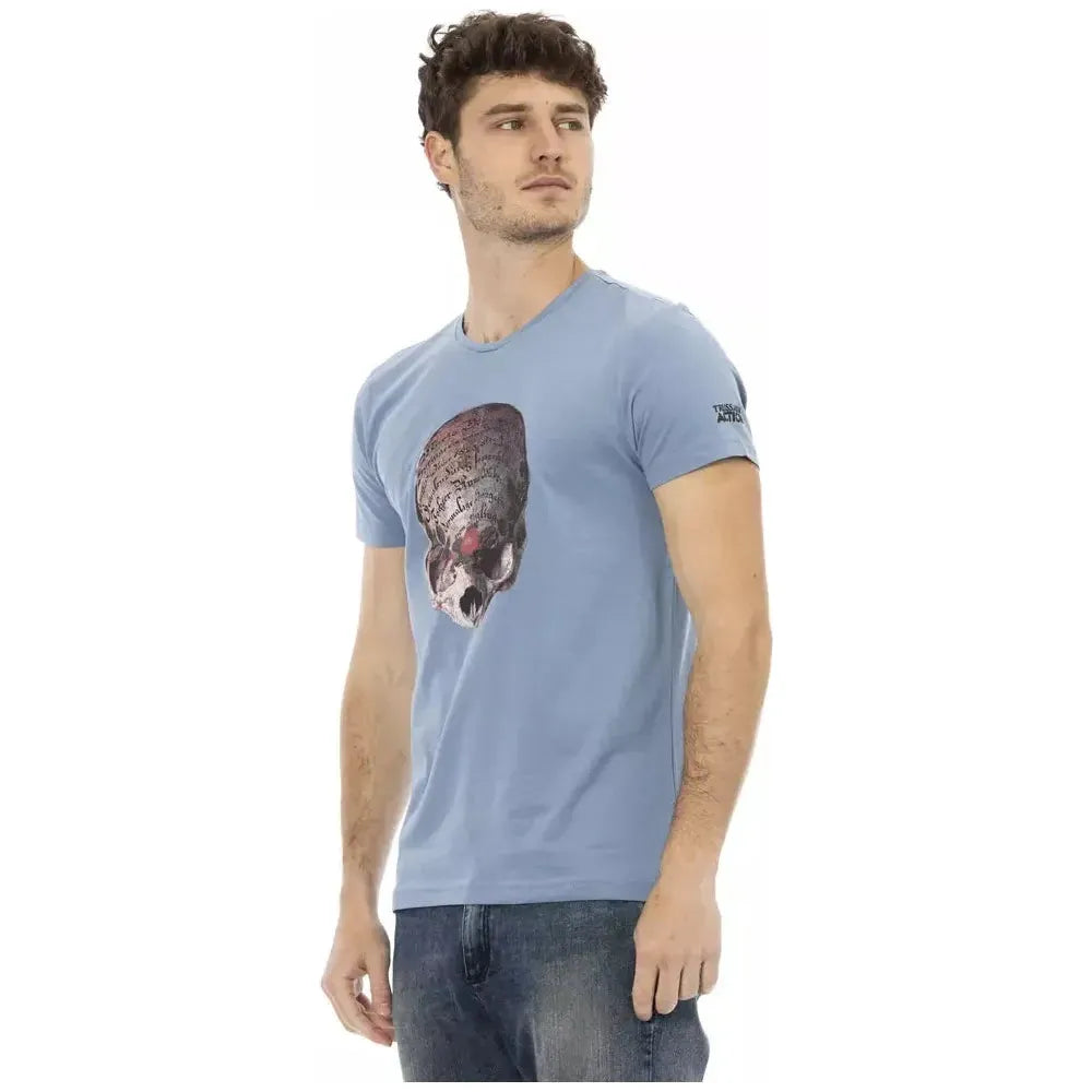 Trussardi Action Light Blue Cotton T-Shirt