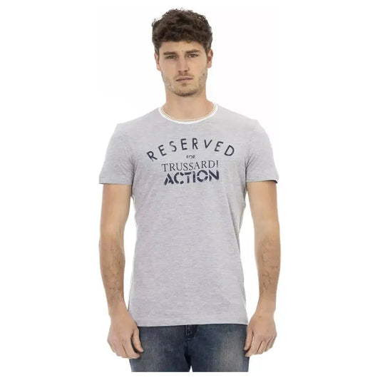 Trussardi Action Gray Cotton Men T-Shirt