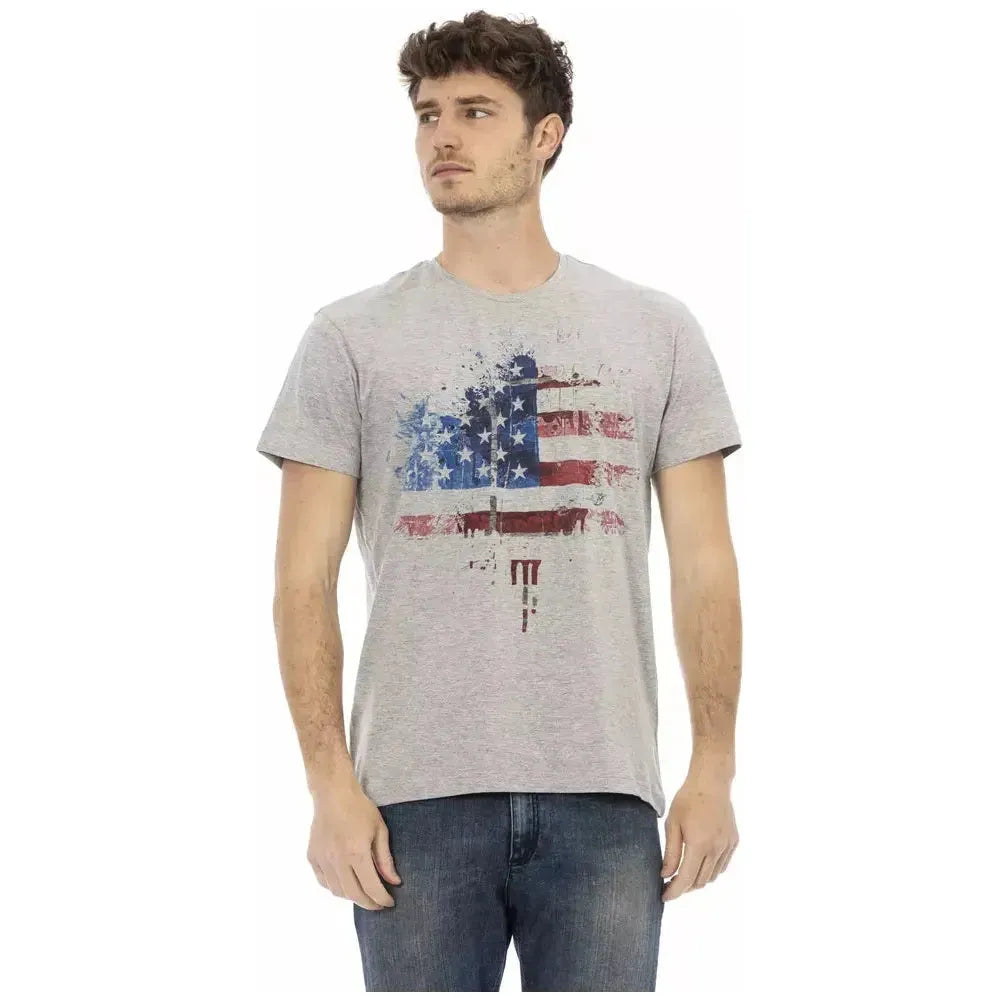 Trussardi Action Gray Cotton T-Shirt