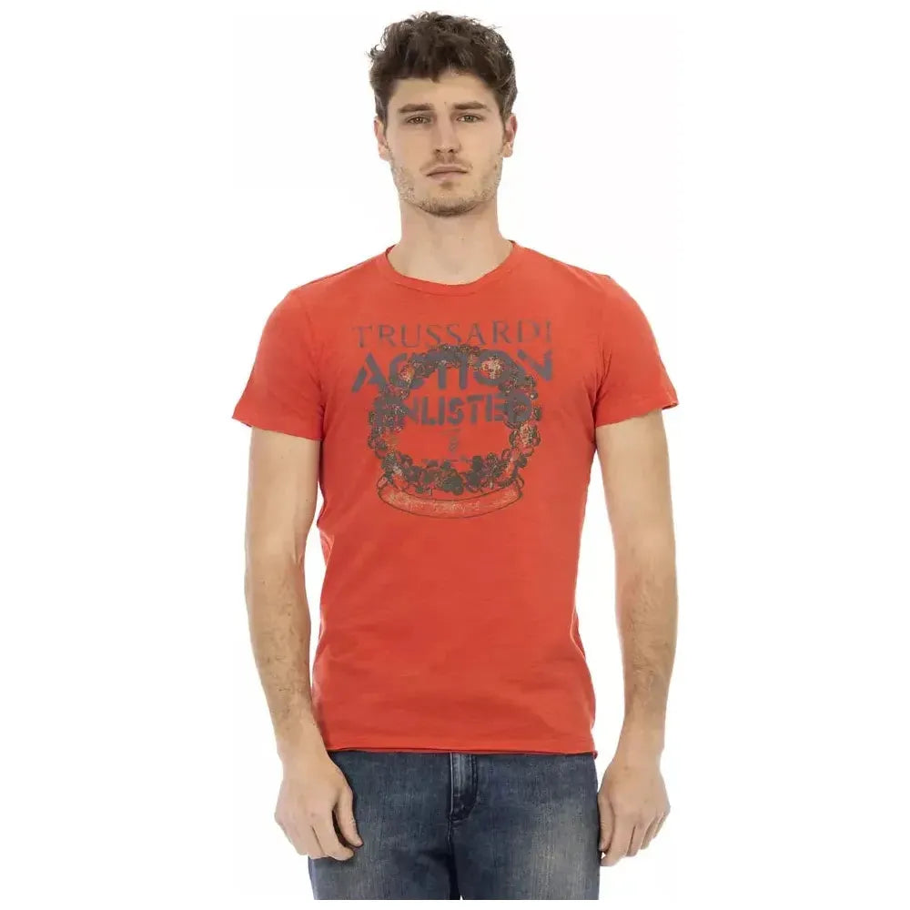 Trussardi Action Red Cotton Men T-Shirt
