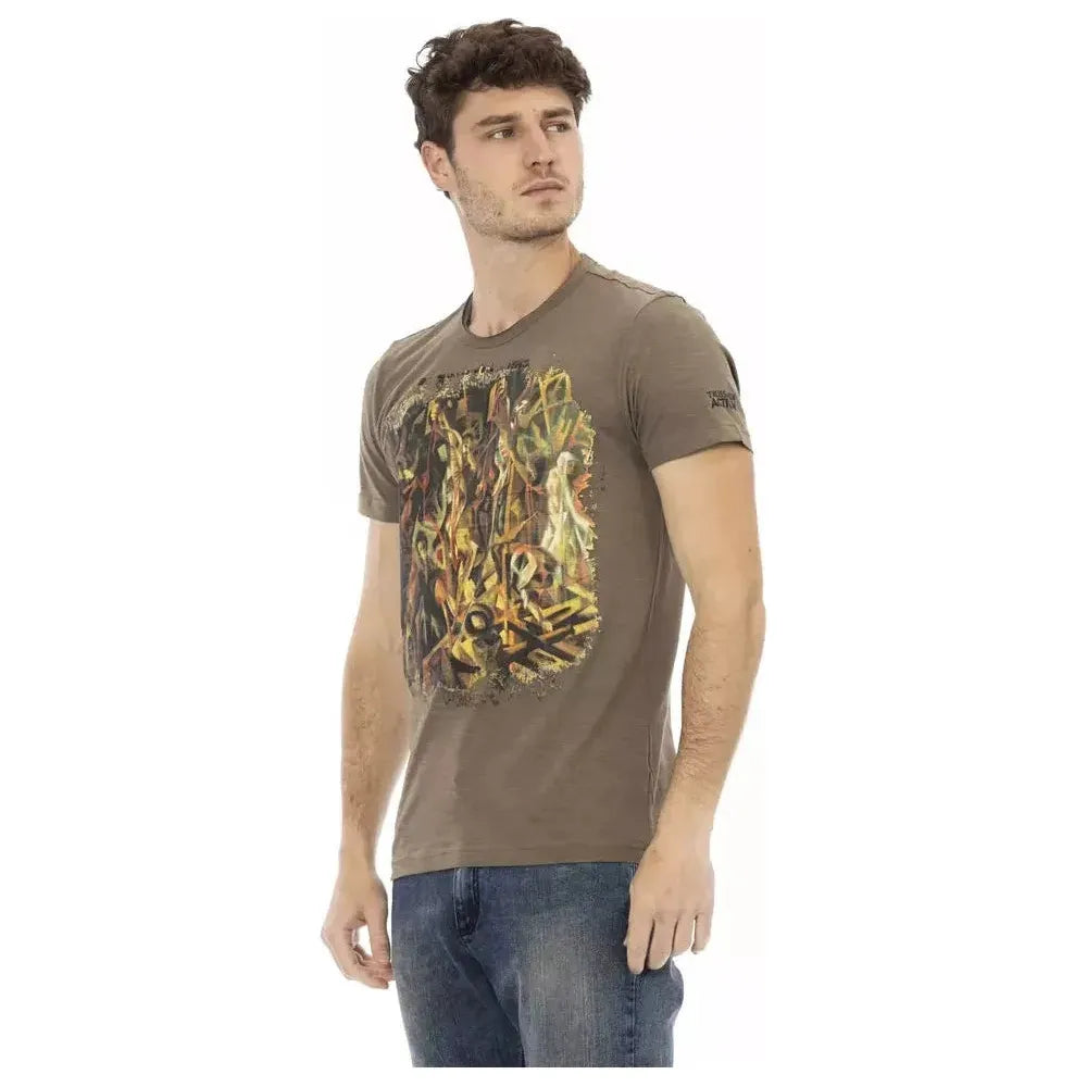 Trussardi Action Brown Cotton Men T-Shirt