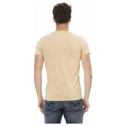 Trussardi Action Beige Cotton Men T-Shirt