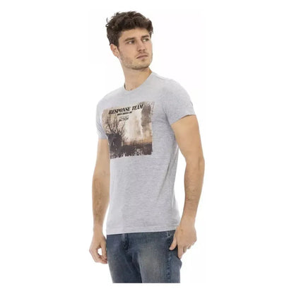 Trussardi Action Gray Cotton Men T-Shirt