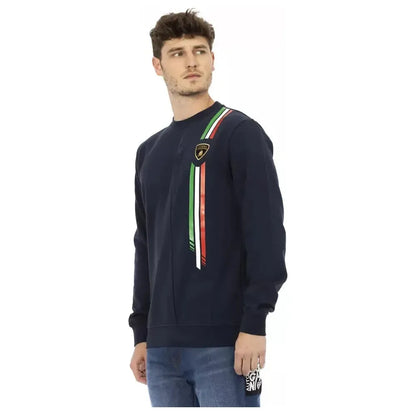 Automobili Lamborghini Blue Cotton Men's Sweater
