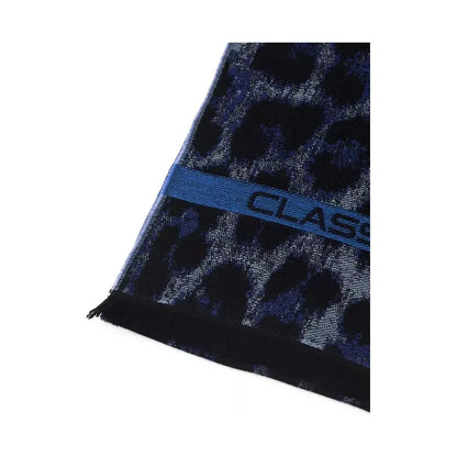 Cavalli Class Blue Wool Men Scarf Scarves