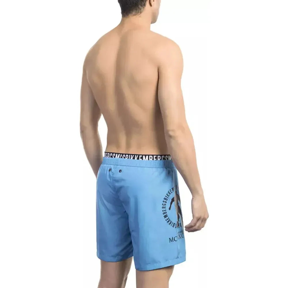 Bikkembergs Light Blue Polyester Swimwear