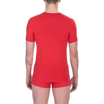 Bikkembergs Red Cotton Men T-Shirt MAN T-SHIRTS