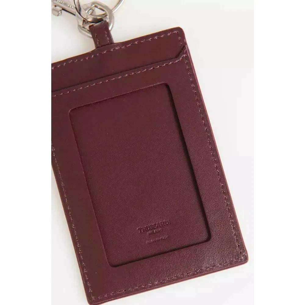 Trussardi Brown Leather Men Badge Holder