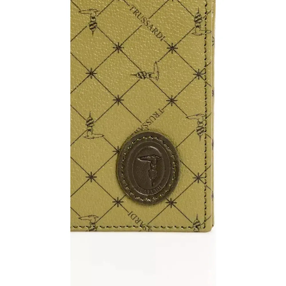 Trussardi Green Leather Men Wallet Wallet