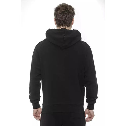 Tond Black Cotton Men Sweater with Hood