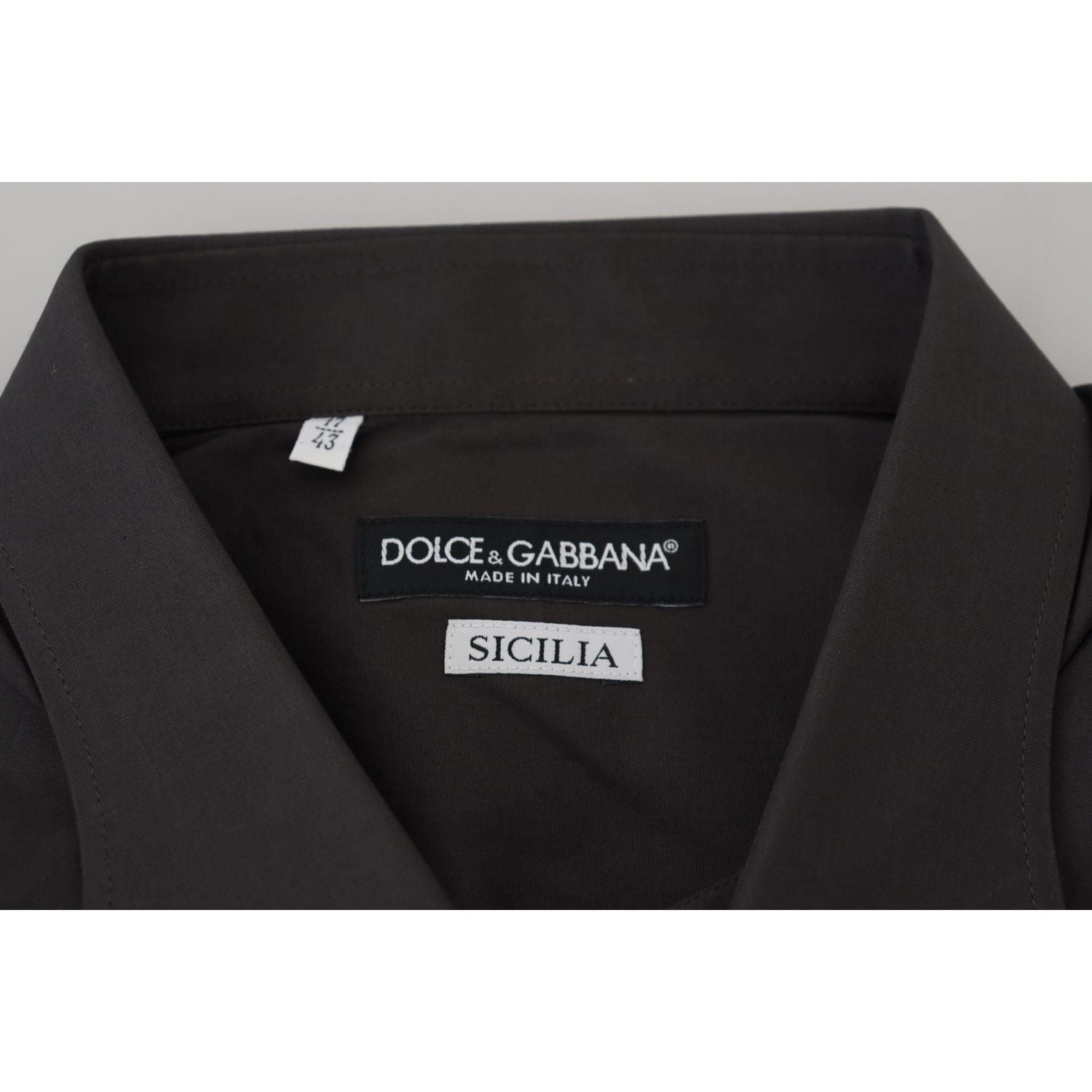 Dolce & Gabbana Gray SICILIA Slim Fit Stretch Dress Shirt