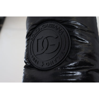 Dolce & Gabbana Black Boots Padded Mid Calf Winter Shoes
