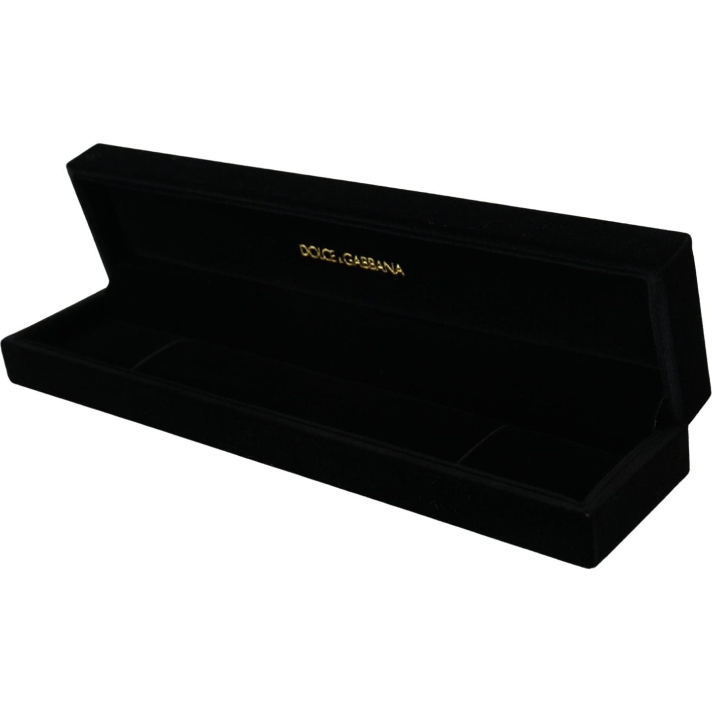 Dolce & Gabbana Black Velvet Logo Plaque Storage Bracelet Jewelry Box FASHION ACCESSORIES