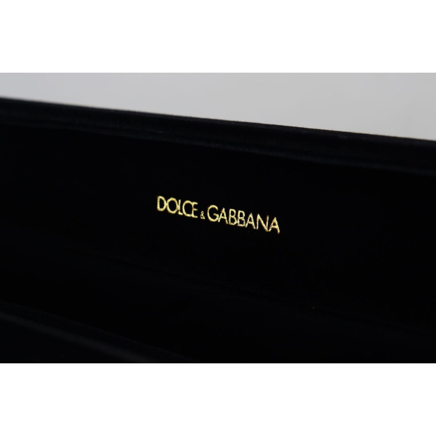 Dolce & Gabbana Black Velvet Logo Plaque Storage Bracelet Jewelry Box