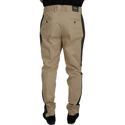 Dolce & Gabbana Brown Black Cotton Chino Men Pants