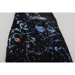 Dolce & Gabbana Black Cotton Color Splash Print Denim Jeans PAN73303 - 48