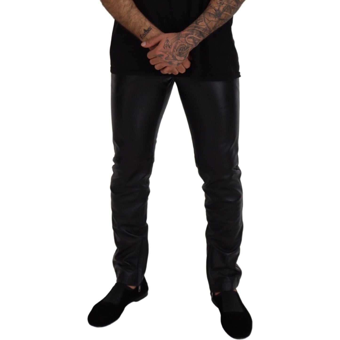 Dolce & Gabbana Black Shiny Stretch Skinny Pants