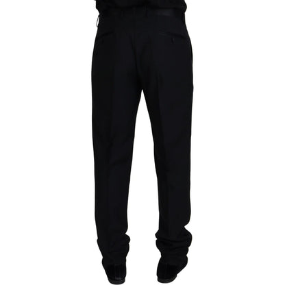 Dolce & Gabbana Black Wool Chino Formal Pants
