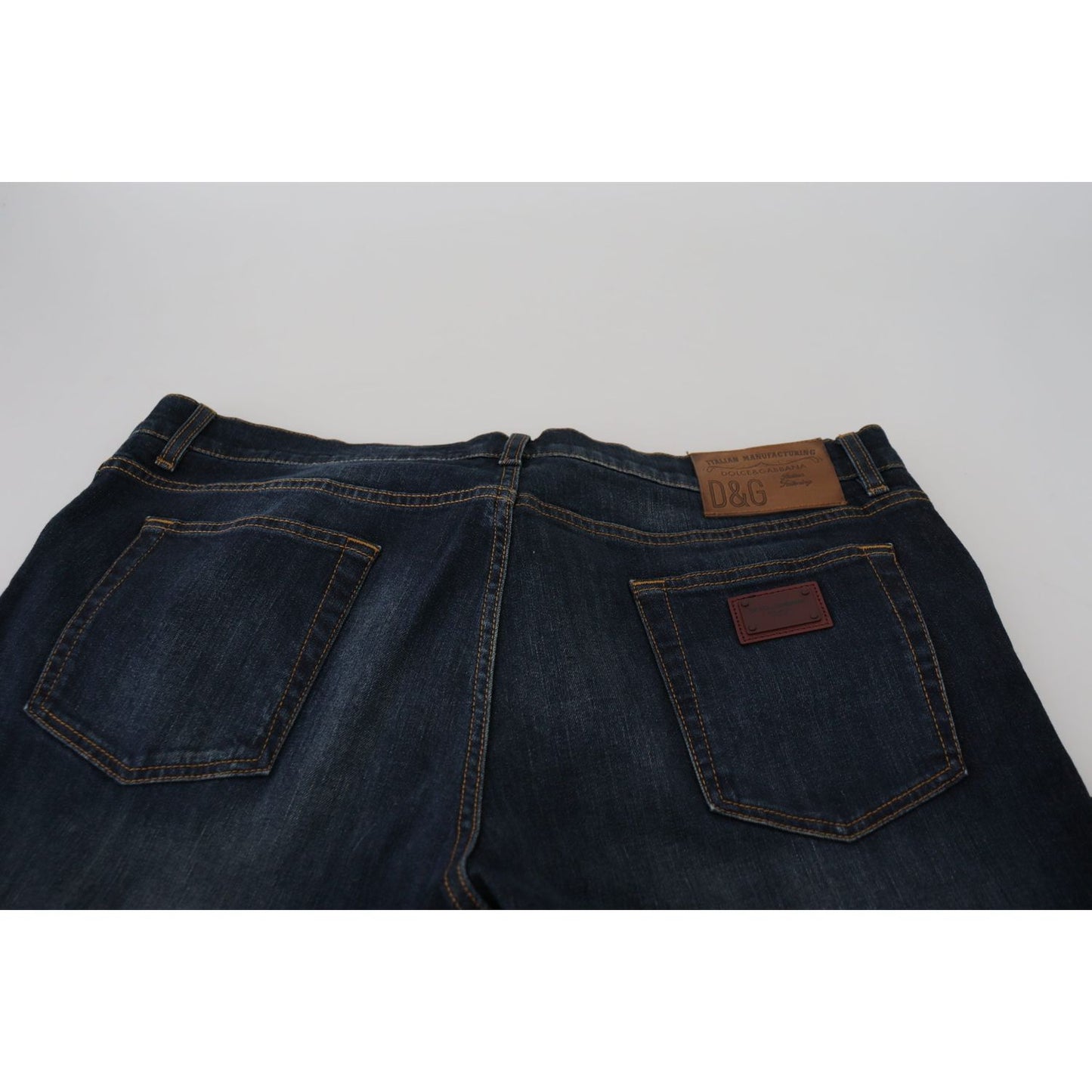 Dolce & Gabbana Blue Cotton Straight Fit Casual Denim Jeans