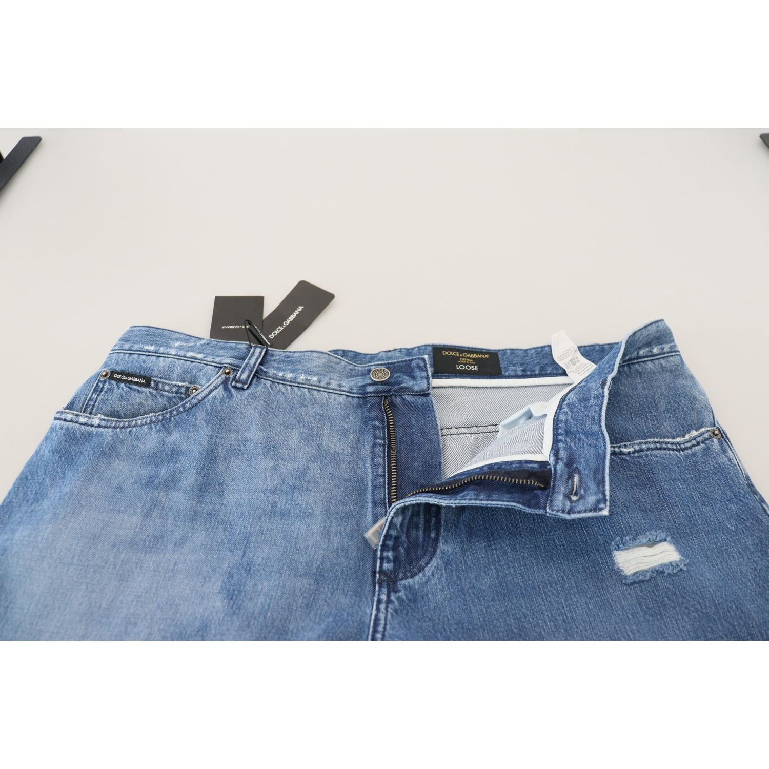 Dolce & Gabbana Blue Washed Cotton Casual Denim Jeans