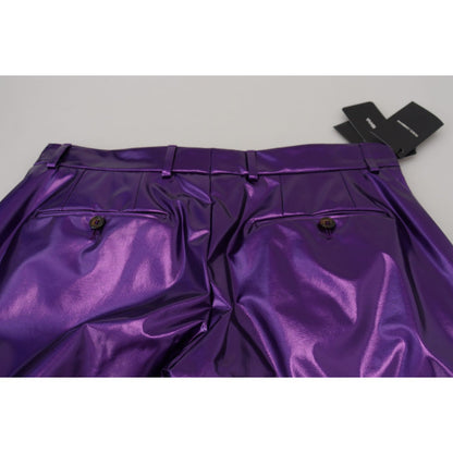 Dolce & Gabbana Purple Shining Men Casual Pants