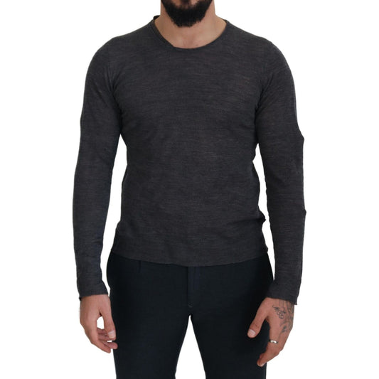 Costume National Gray Crewneck Pullover Sweater