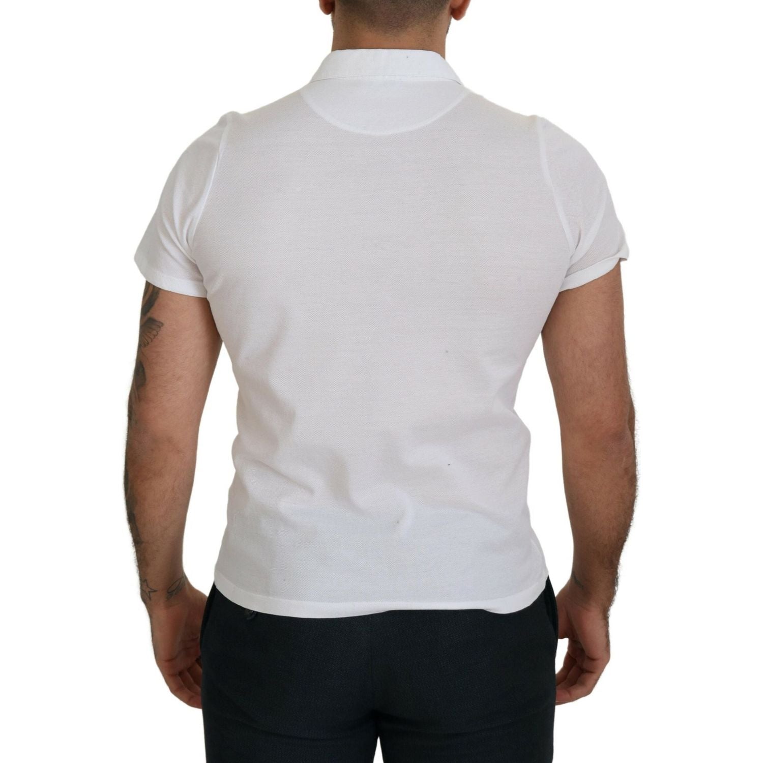 FRADI White Cotton Collared Short Sleeves Polo T-shirt