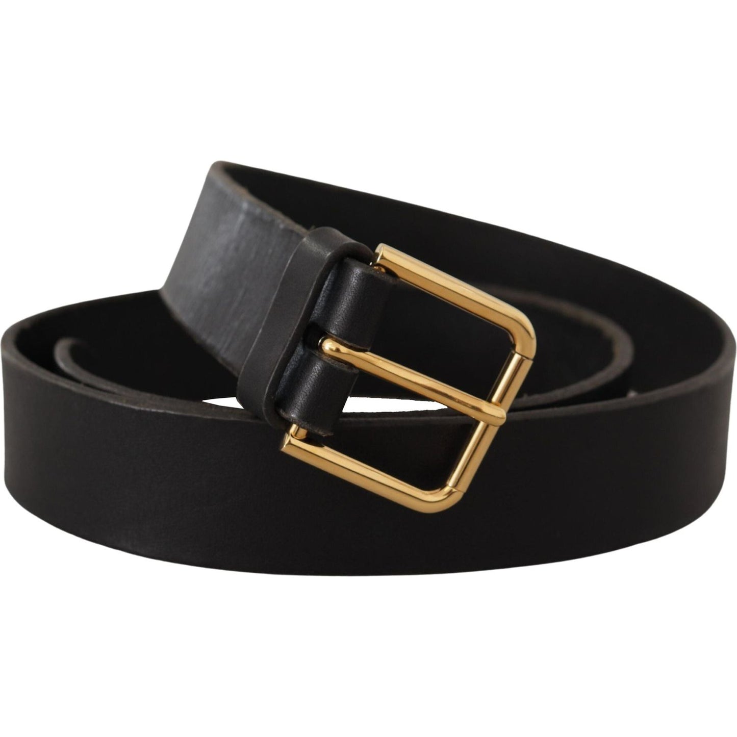Dolce & Gabbana Brown Gold Metal Logo Buckle Calf Leather Belt