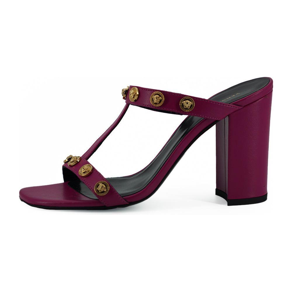Versace Purple Calf Leather High Heel Sandals