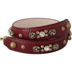 Dolce & Gabbana Elegant Python Leather Bag Strap in Bordeaux Dolce & Gabbana Saddle Brown