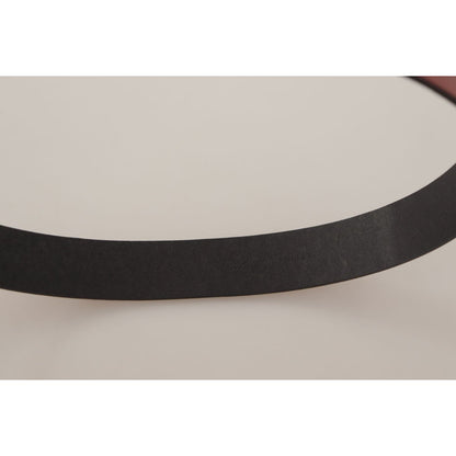 Dolce & Gabbana Red Leather Gold Logo Engraved Metal Buckle Belt