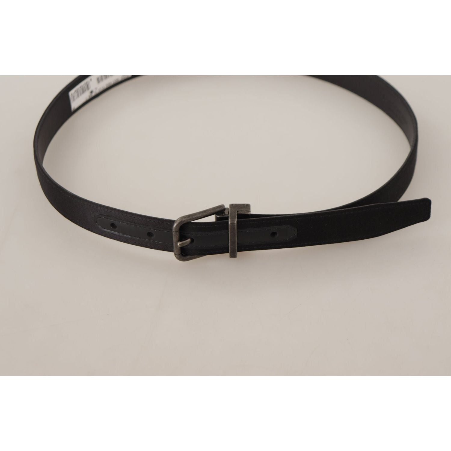 Dolce & Gabbana Black Calfskin Leather Vintage Metal Buckle Belt