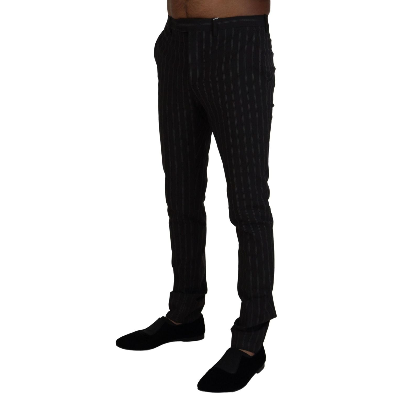 BENCIVENGA Black Stripes Viscose Dress Pants