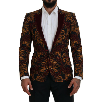 Dolce & Gabbana Multicolor Floral Single Breasted Martini Blazer